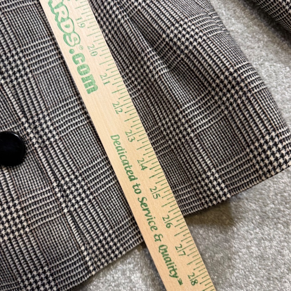 Valentino Miss V Vintage Blazer Glen Plaid Wool Italy Sz 12 Corporate Goth 90s - Picture 16 of 16